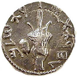 Jewish coin depicting the temple